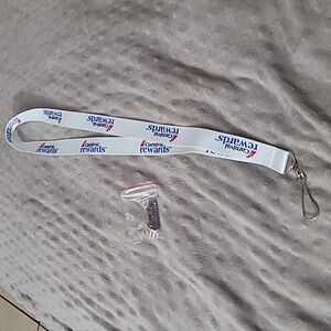 Carnival Cruise Line, Carnival Rewards White, Blue & Red Lanyard.